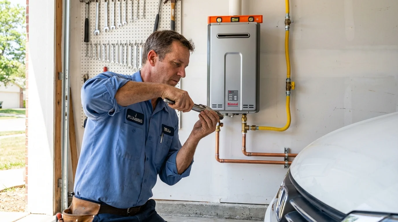 Tankless water heater installation by a Johns Plumbing LLC plumber in Bylas